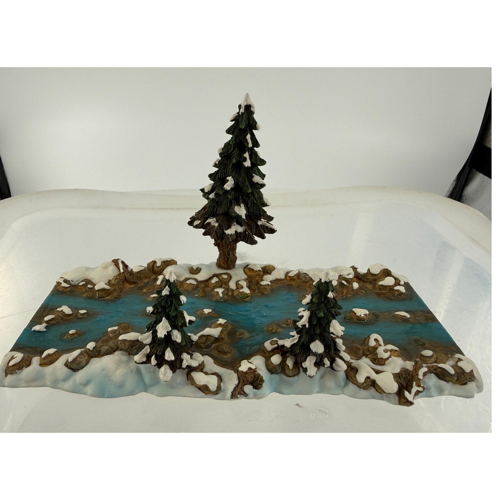 Dept 56 Village Mill Creek Straight Section 52633 River Snow Trees Christmas